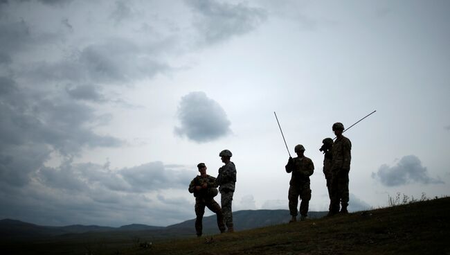 Военные на грузино-американских учениях Достойный партнер, которые проходят на военном аэродроме Вазиани