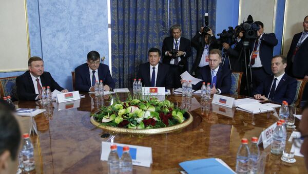 Премьер-министр РФ Д. Медведев на заседании межправительственного совета Евразийского экономического союза в Ереване