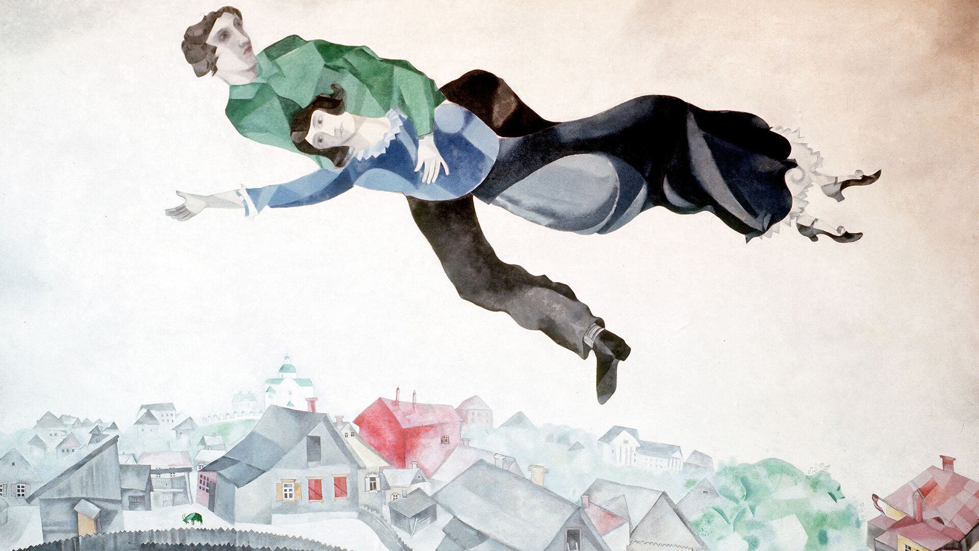 Картина М.Шагала Над городом - РИА Новости, 1920, 29.10.2021
