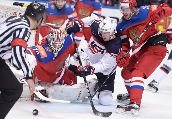Матч за третье место чемпионата мира по хоккею между сборными командами России и США