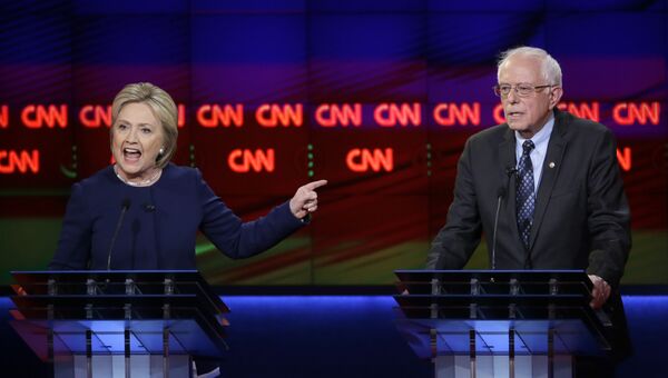 Дебаты кандидатов в президенты от демократической партии Хиллари Клинтон и Берни Сандерса