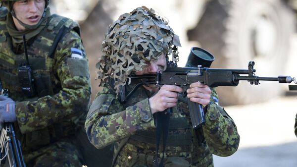 Силы обороны Эстонии совместно с союзниками НАТО во время военных учений Весенний шторм