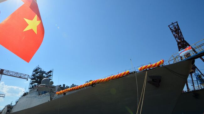 Спуск на воду фрегата Гепард 3.9, построенного в Татарстане для ВМФ Вьетнама