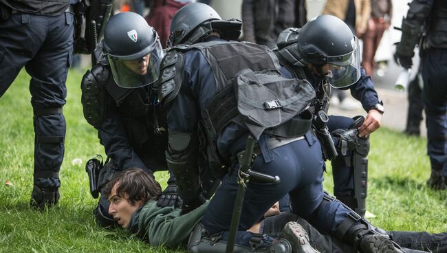 Акция протеста профсоюзов в Париже. Архивное фото