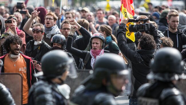 Акция протеста профсоюзов в Париже. Архивное фото