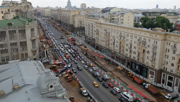 Масштабная реконструкция Тверской улицы в Москве. Архивное фото