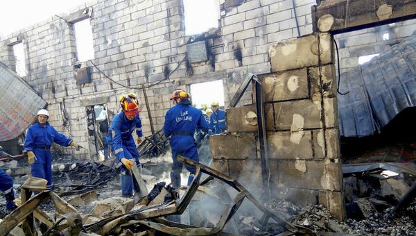 Последствия пожара в доме престарелых в Киеве