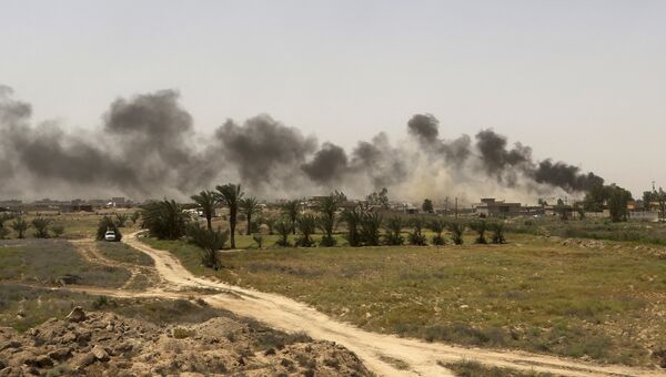 Дым над позициями ИГ в Ираке. Архивное фото
