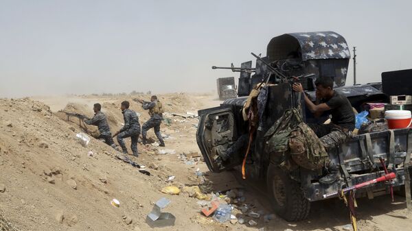 Иракская федеральная полиция ведет бой в окрестностях города Эль-Фаллуджа. Архивное фото