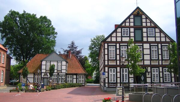 Город Квакенбрюк, Нижняя Саксония, Германия. Архивное фото