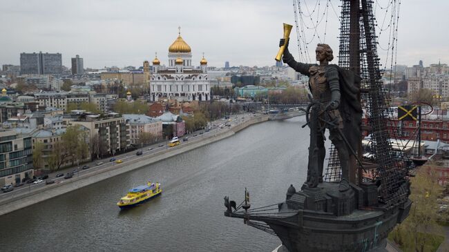 Пассажирский пароход на Москва-реке. Архивное фото