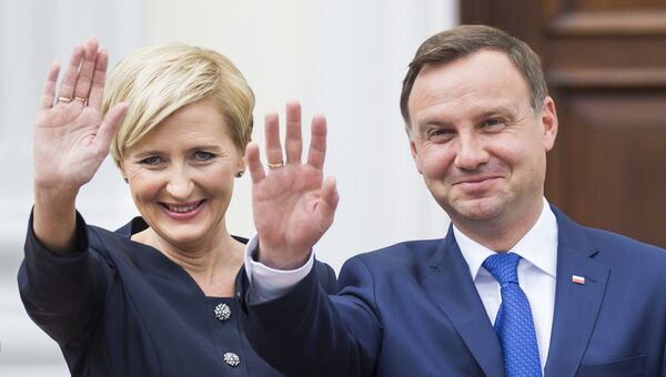 Президент Польши Анджей Дуда с супругой Агатой. Архивное фото