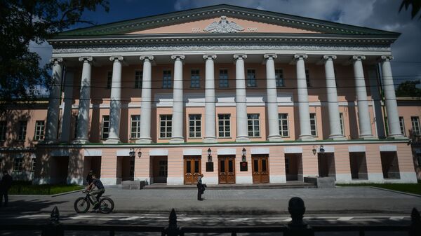 Здание Московской городской Думы на Страстном бульваре в Москве. Архивное фото