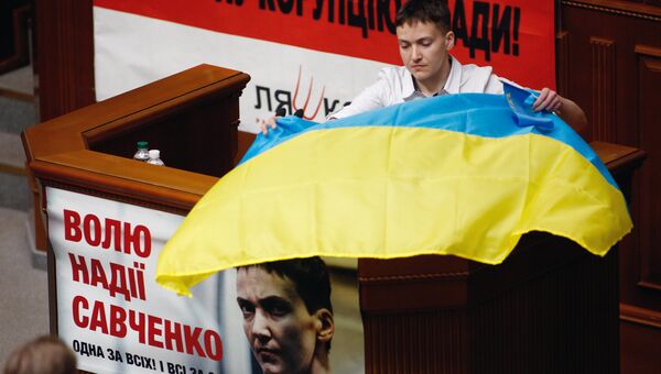 Надежда Савченко в Верховной раде Украины в Киеве. 31 мая 2016