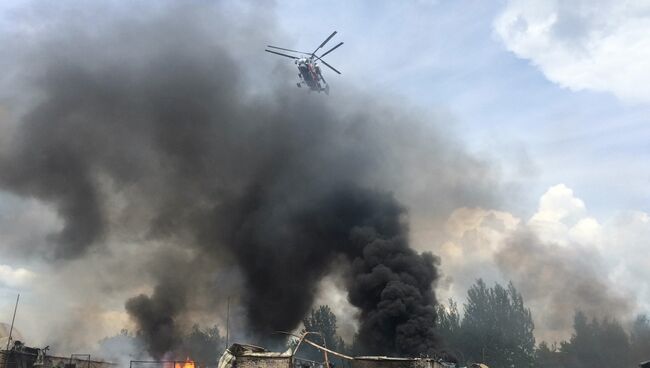 Пожар в деревне Лучинское, Подмосковье