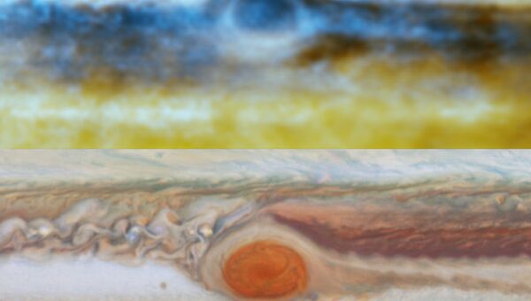 Фотография Юпитера в оптическом и радио - диапазоне