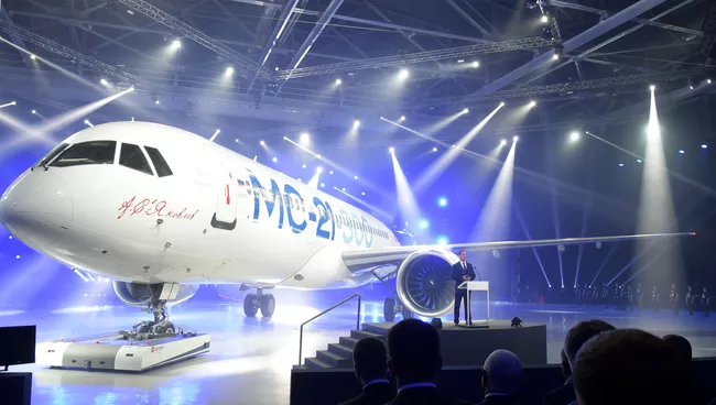 МС-21-300 на Иркутском авиационном заводе корпорации Иркут. Архивное фото