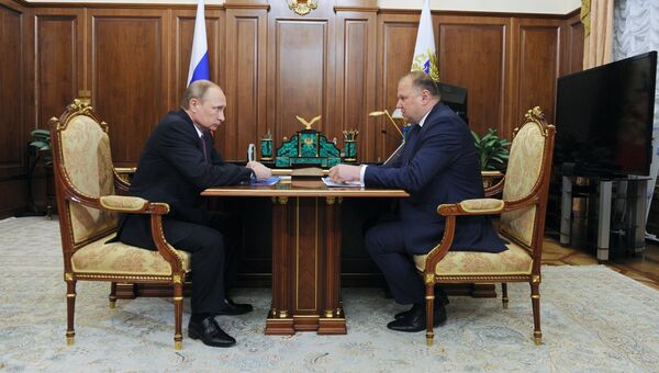 Президент РФ В. Путин встретился с губернатором Калининградской области Николаем Цукановым