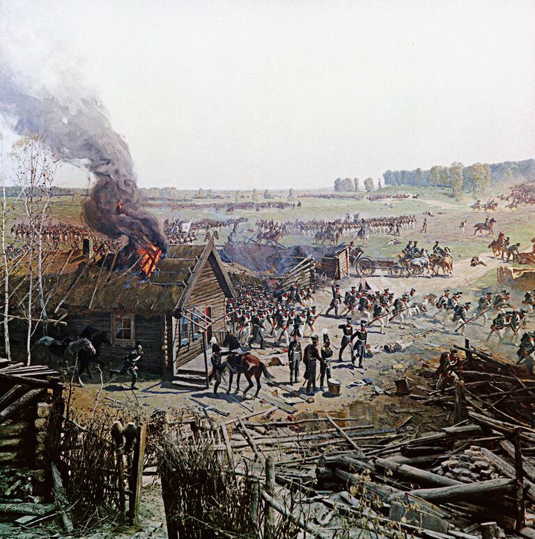 Фрагмент панорамы Бородинская битва. Художник Франц Рубо Фрагмент панорамы Бородинская битва. Художник Франц Рубо