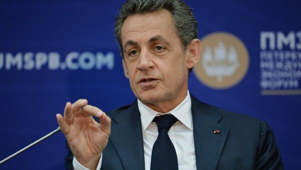 Экс-президент Франции (2007-2012 гг.) Николя Саркози выступает на XX Петербургском международном экономическом форуме