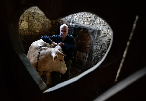 Один из организаторов музея французского сыра, фермер Владимир Борев в деревне Масловка Липецкой области