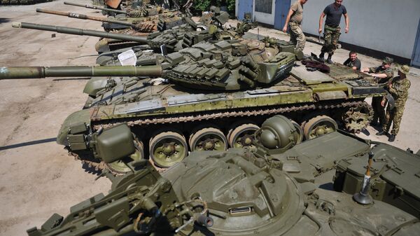 Украинская бронетехника, подготовленная для ремонта