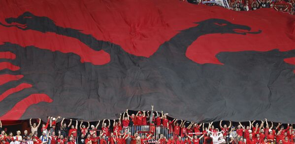 Болельщики на матче Албания - Швейцария чемпионата Европы по футболу - 2016
