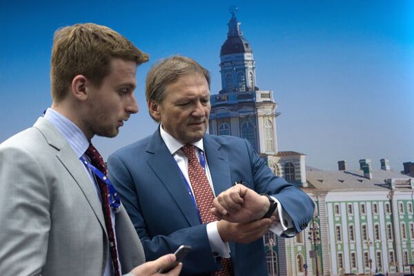 Уполномоченный при президенте РФ по защите прав предпринимателей Борис Титов на Петербургском международном экономическом форуме