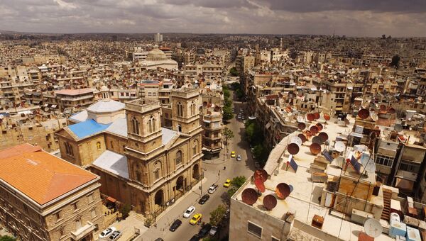 Панорама города Алеппо, Сирия. Архивное фото