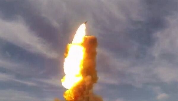 Кадры пуска противоракеты российской ПРО с полигона Сары-Шаган в Казахстане