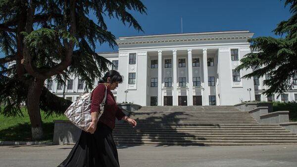 Здание парламента Республики Южная Осетия в Цхинвале. Архивное фото