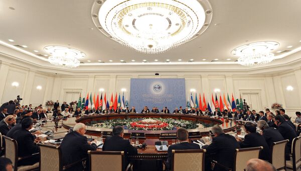 Заседание Совета глав государств-членов Шанхайской организации сотрудничества в расширенном составе в Ташкенте