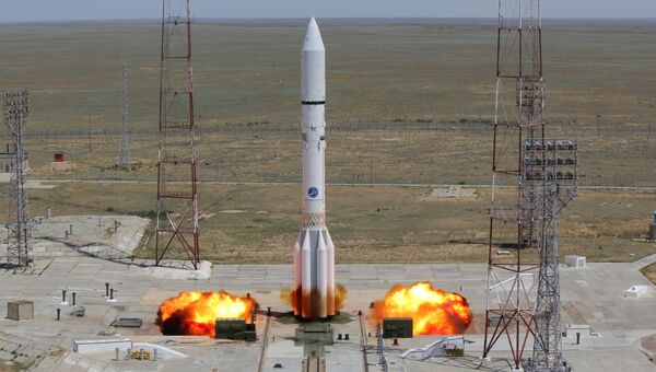 Пуск ракеты-носителя Протон-М с разгонным блоком Бриз-М и телекоммуникационным космическим аппаратом Intelsat DLA-2. 9 июня 2016