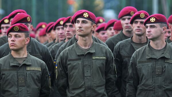 Военнослужащие ВС Украины во время Международных военных учений. Архивное фото