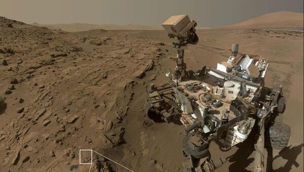 Марсоход Curiosity изучает камни в местечке Винджана на Марсе