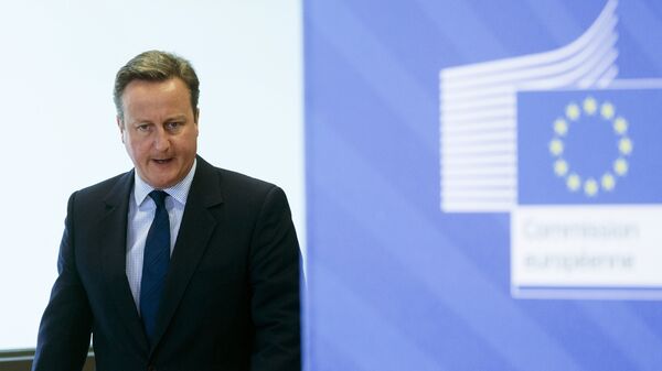 Премьер-министр Великобритании Дэвид Кэмерон на саммите ЕС в Брюсселе
