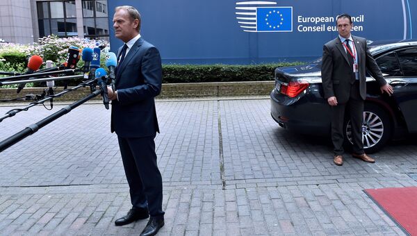Глава Евросовета Дональд Туск на саммите ЕС в Брюсселе. 28 июня 2016