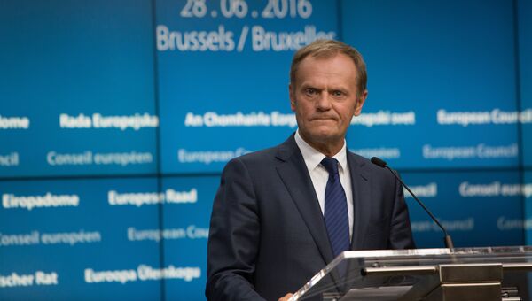 Председатель Европейского совета Дональд Туск во время саммита ЕС в Брюсселе. 28 июня 2016