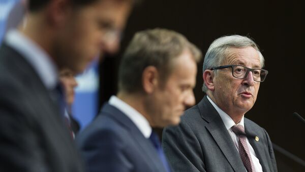 Председатель Европейской комиссии Жан-Клод Юнкер во время саммита ЕС в Брюсселе. 28 июня 2016