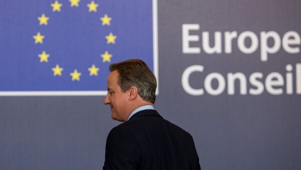 Премьер-министр Великобритании Дэвид Кэмерон во время саммита ЕС в Брюсселе. 28 июня 2016