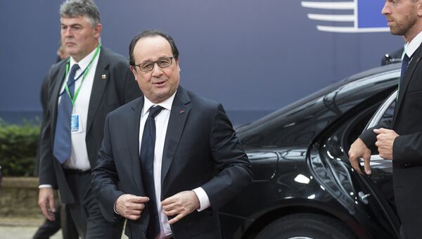 Президент Франции Франсуа Олланд во время саммита ЕС в Брюсселе