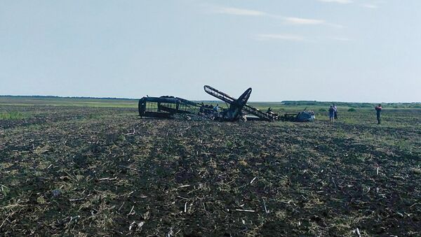 Самолет Ан-2, разбившийся в Саратовской области