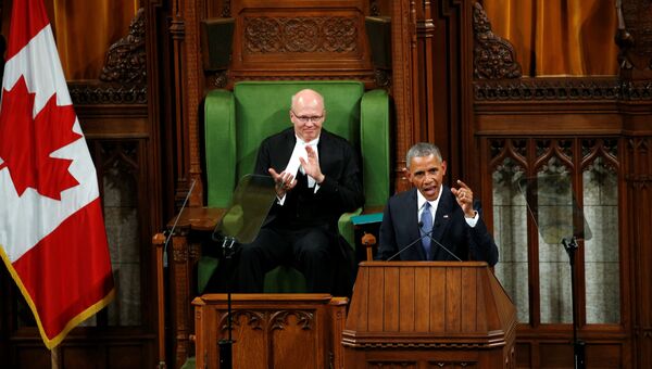 Выступление президента США Барака Обамы перед канадским парламентом