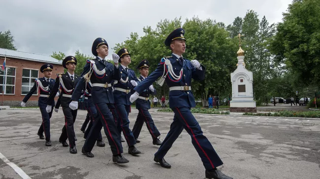 Участники слета казачьей молодежи