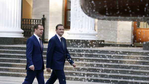 Дмитрий Медведев и Сергей Брилев в подмосковной резиденции Горки