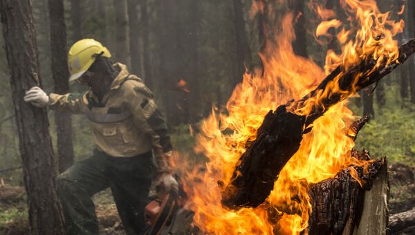 Тушение лесного пожара в зоне падения самолета Ил-76. Архивное фото