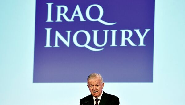 Глава комиссии, проводившей расследование британского участия в иракской кампании в 2003–2009 годах, Джон Чилкот во время выступления в Лондоне. 6 июля 2016