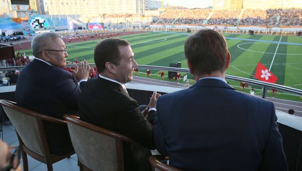 Дмитрий Медведев на открытии VI Международных спортивных игр Дети Азии в Якутске. 6 июля 2016