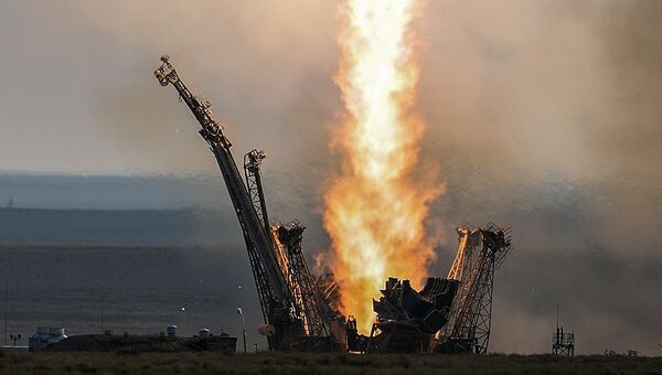 Старт ракеты с космодрома Байконур. Архивное фото