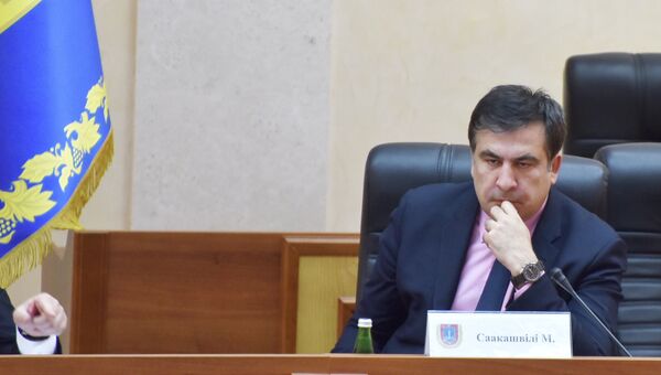 Михаил Саакашвили перед вручением ему удостоверения главы Одесской области. Архивное фото.